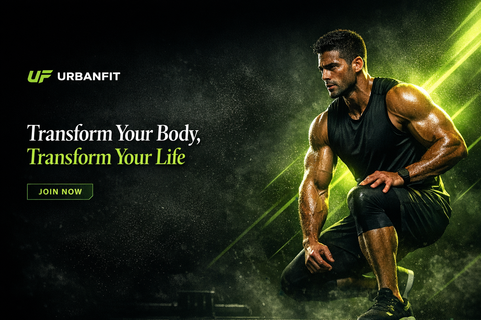 UrbanFit – Premium Fitness Brand Social Media Banner Design
